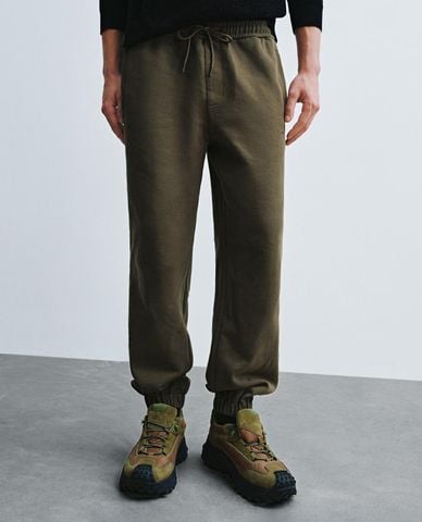  URBAN REVIVO - Quần jogger nam lưng thun phối dây rút 