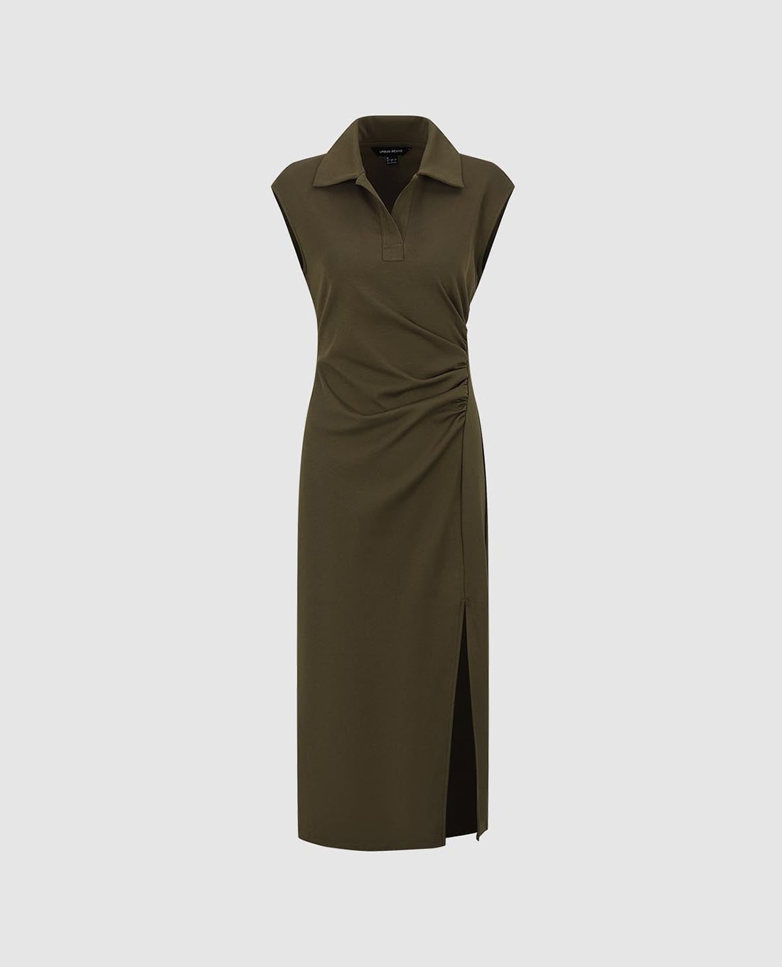URBAN REVIVO - Đầm polo midi sát nách xẻ tà