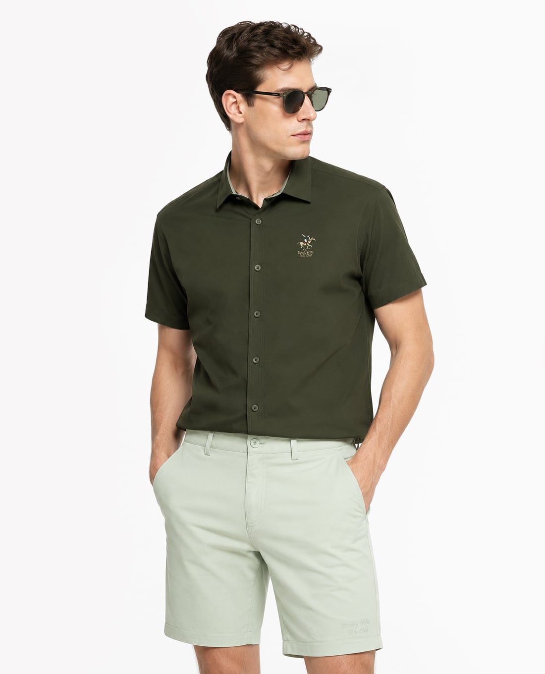 BEVERLY HILLS POLO CLUB - Set áo sơ mi nam tay ngắn và quần short