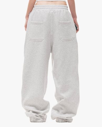  STRESSMAMA - Quần unisex ống rộng lưng thun in logo 