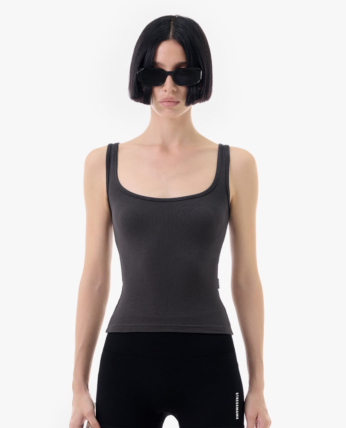 STRESSMAMA - Áo ba lỗ nữ cổ vuông phom ôm