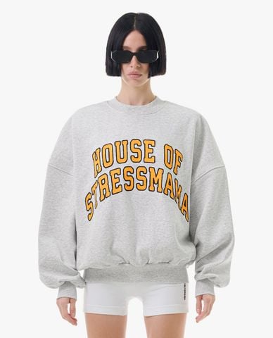  STRESSMAMA - Áo sweater unisex cổ tròn tay dài HOSM 