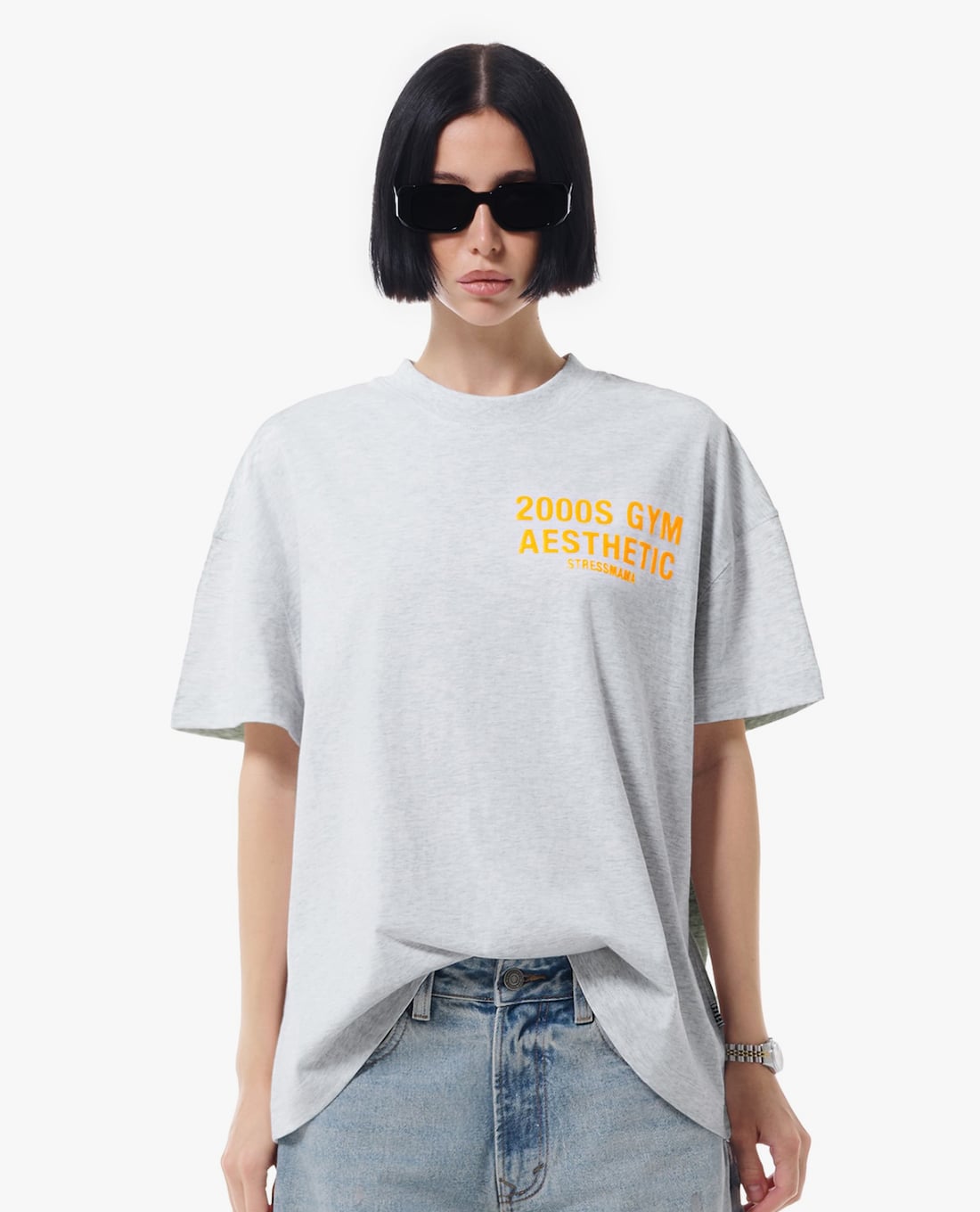 STRESSMAMA - Áo thun unisex cổ tròn tay ngắn SSMA 2000s