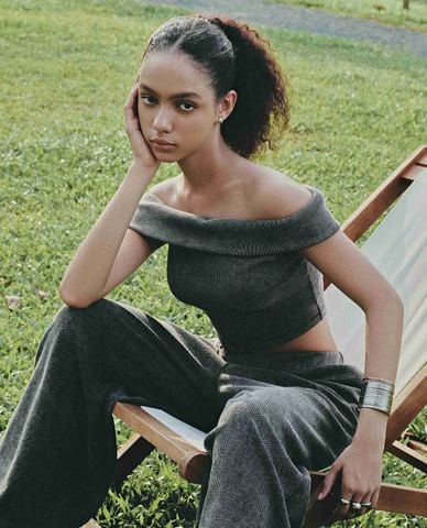  DEZUS - Áo trễ vai nữ tay ngắn phom ôm Sejeal 