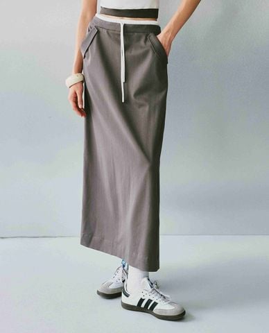  DEZUS - Chân váy phom suông midi lưng thun Geroni 