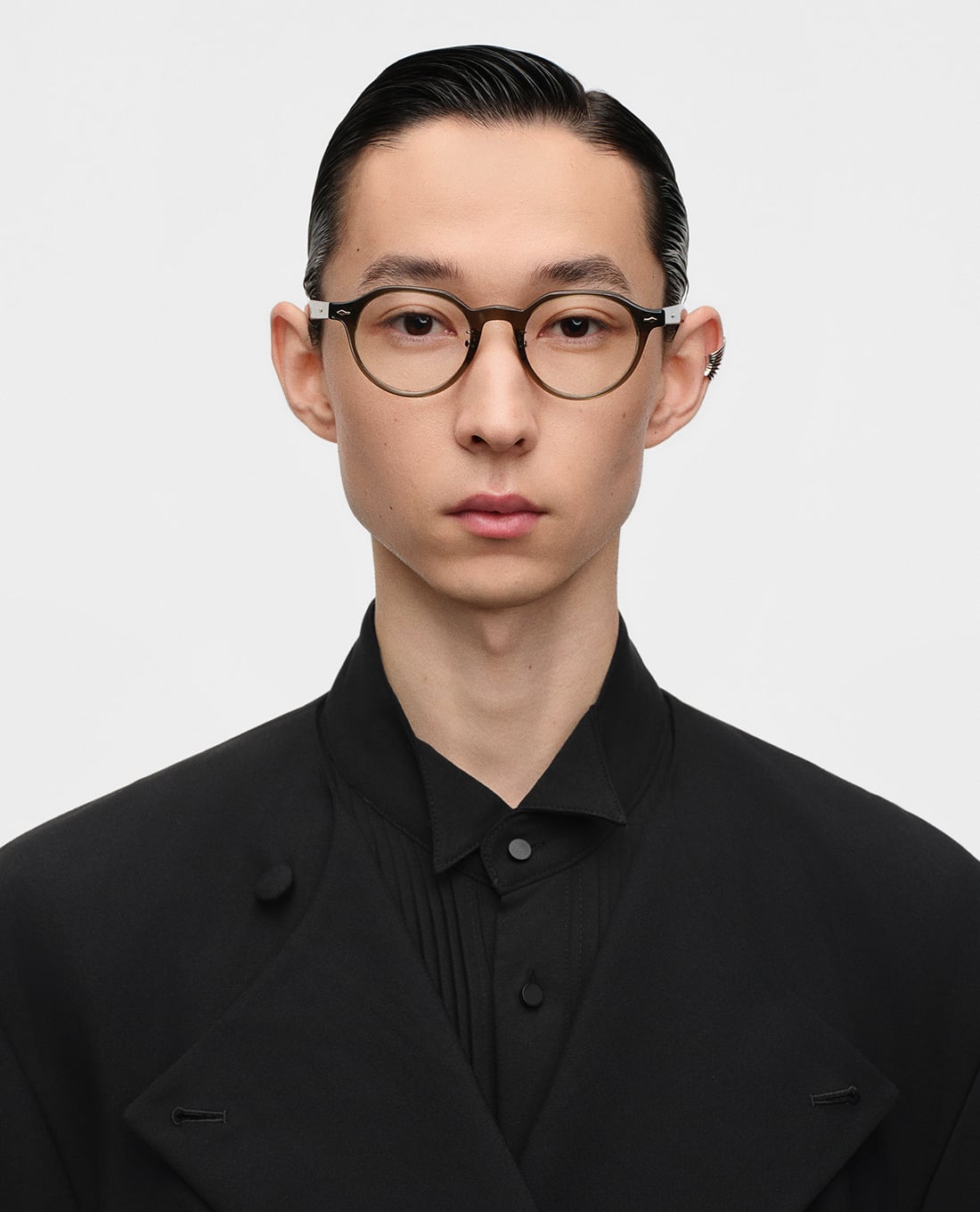 MUJOSH gọng kính tròn unisex bản vừa hợp mặt vuông chữ điền