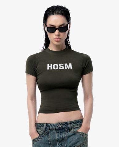  STRESSMAMA - Áo thun nữ cổ tròn tay ngắn phom ôm HOSM 