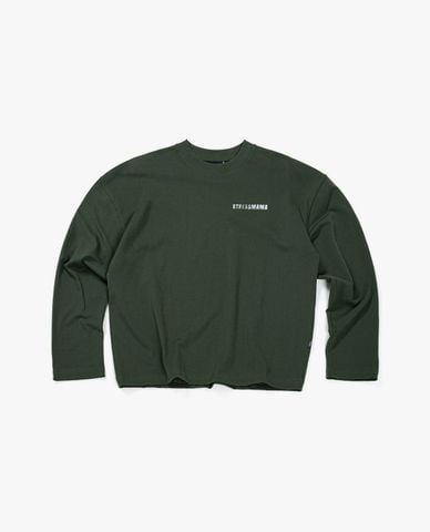  STRESSMAMA - Áo thun unisex cổ tròn tay dài in logo 