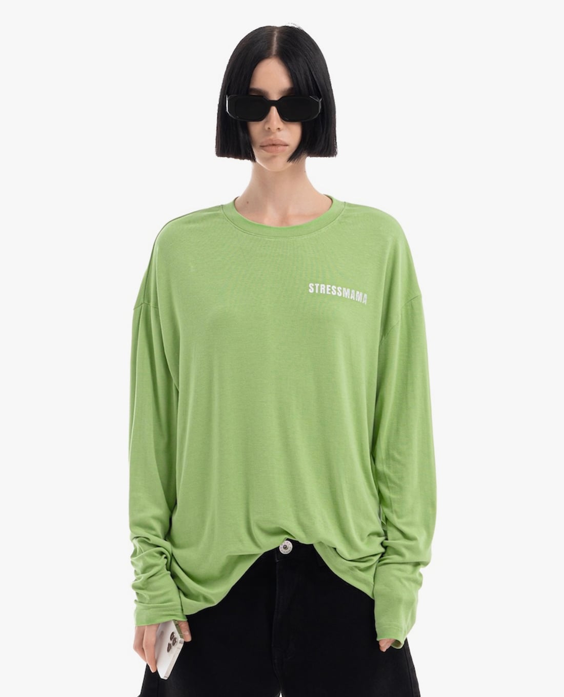 STRESSMAMA - Áo thun unisex cổ tròn tay dài Hôtel Mama