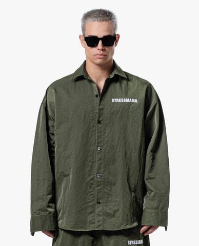  STRESSMAMA - Áo sơ mi unisex cổ bẻ tay ngắn SSMA Coach 