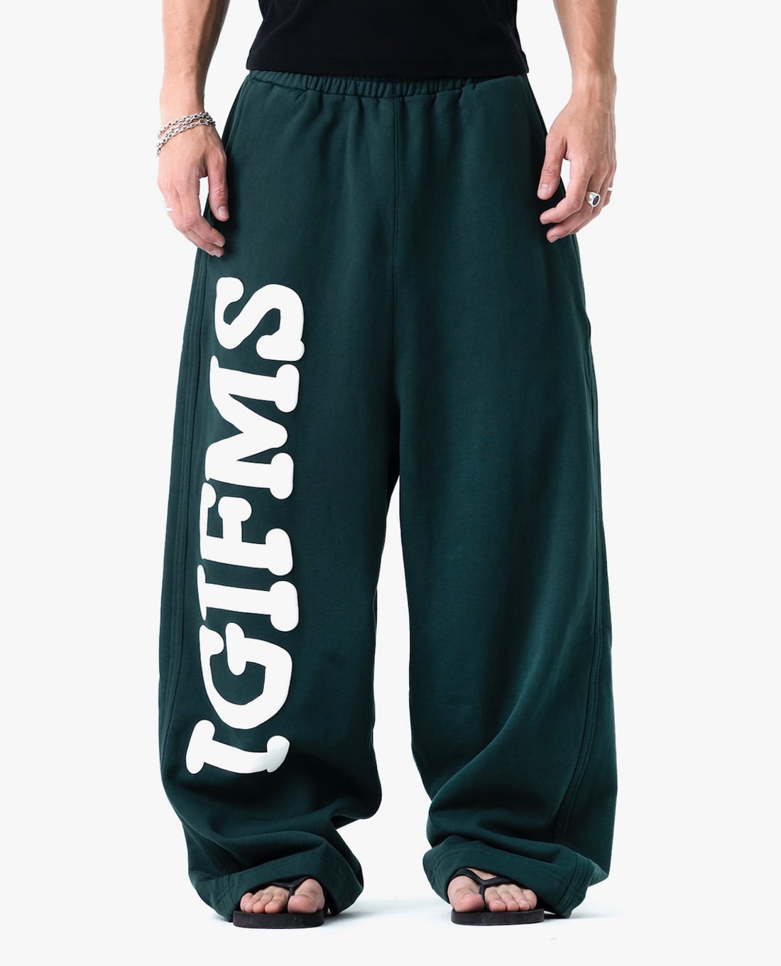 STRESSMAMA - Quần dài unisex ống rộng lưng thun IGIFMS