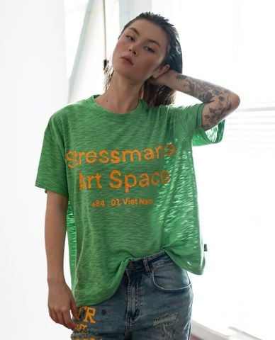  STRESSMAMA - Áo thun unisex cổ tròn tay ngắn in chữ 