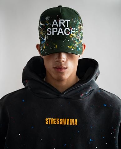  STRESSMAMA - Nón bóng chày unisex thêu chữ Art Space 