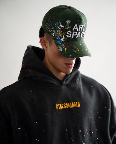  STRESSMAMA - Nón bóng chày unisex thêu chữ Art Space 