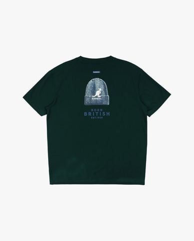  KANGOL - Áo thun unisex cổ tròn tay ngắn phối logo 