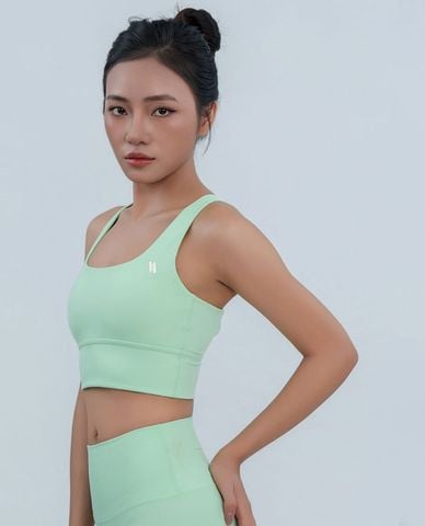 AZURA - Áo bra thể thao nữ cổ vuông dây đan 