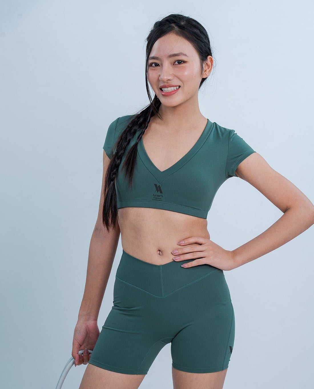 AZURA - Đồ tập tennis pickleball nữ cổ V tay ngắn