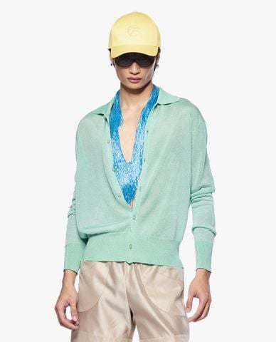  FANCì CLUB - Áo khoác cardigan unisex tay dài xuyên thấu Dehooked 