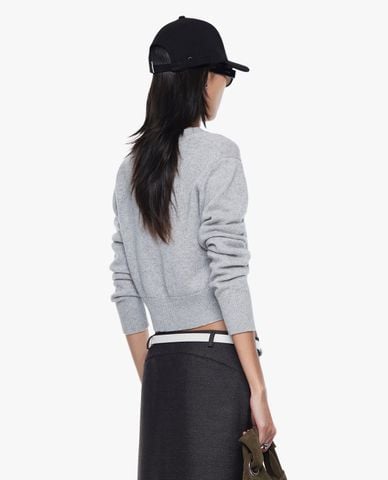  FANCì CLUB - Áo dệt kim nữ cổ V tay dài phom croptop 