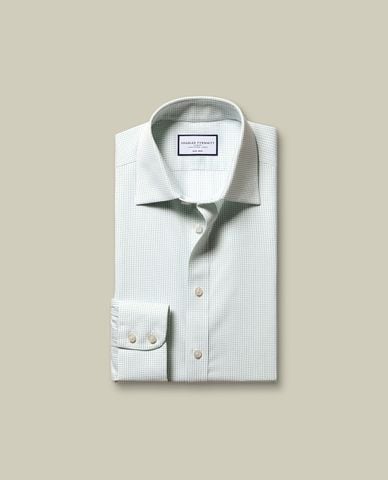  CHARLES TYRWHITT - Áo sơ mi nam cổ bẻ tay dài kẻ caro 