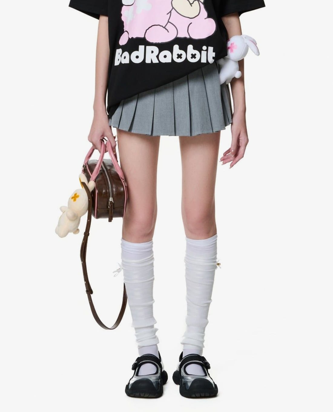 BAD RABBIT CLUB - Chân váy xếp li mini Fluffy Rabbit