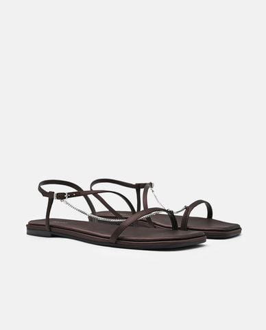  PEDRO - Giày sandals nữ đế bệt mũi vuông Marland 