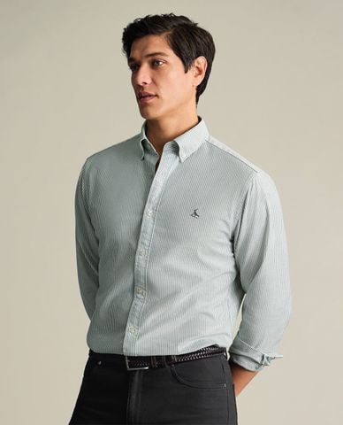  CHARLES TYRWHITT - Áo sơ mi nam cổ bẻ tay dài kẻ sọc Oxford 