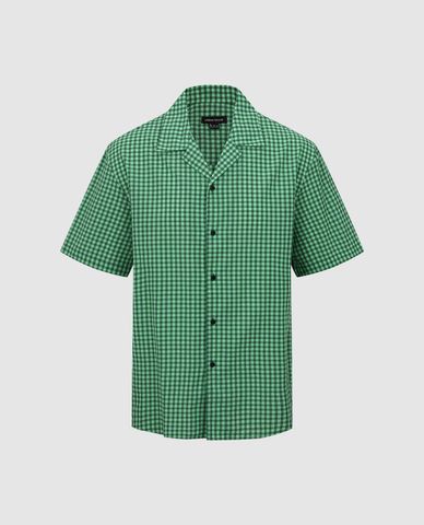  URBAN REVIVO - Áo sơ mi nam cổ bẻ tay ngắn sọc caro 