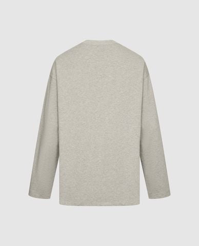  URBAN REVIVO - Áo thun nam cổ tròn tay dài phối họa tiết 