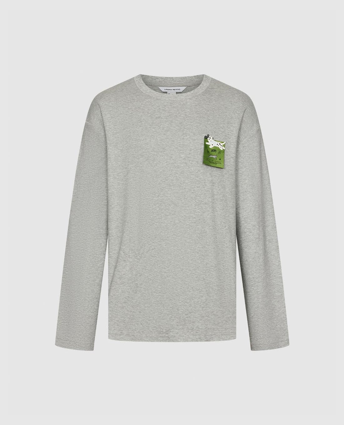 URBAN REVIVO - Áo thun nam cổ tròn tay dài