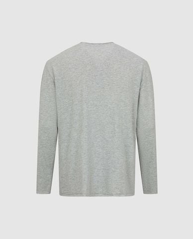  URBAN REVIVO - Áo thun nam cổ tròn tay dài in họa tiết 