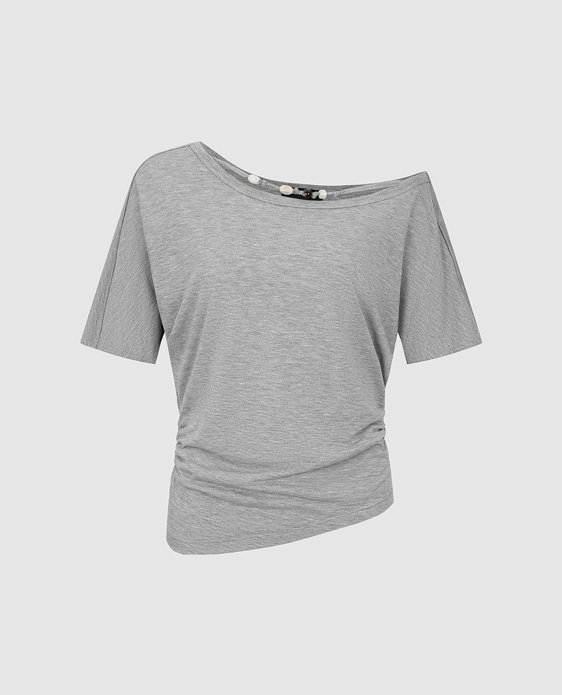 URBAN REVIVO - Áo trễ vai nữ tay ngắn vạt chéo