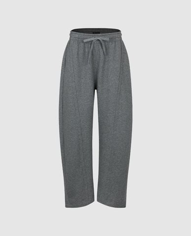  URBAN REVIVO - Quần nữ ống rộng lưng thun dây rút 