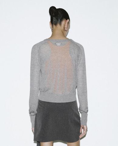  URBAN REVIVO - Áo khoác cardigan nữ cổ tròn tay dài 