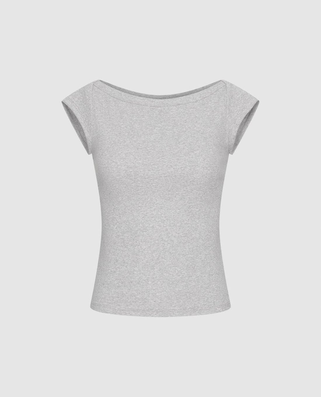 URBAN REVIVO - Áo thun nữ cổ thuyền phom ôm đính nơ