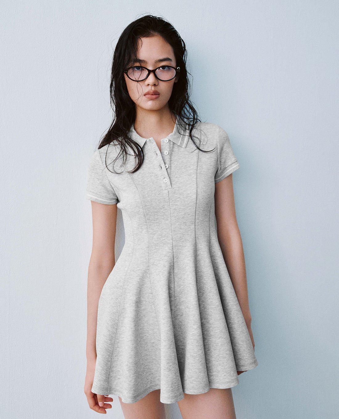 URBAN REVIVO - Đầm polo mini tay ngắn phom xòe