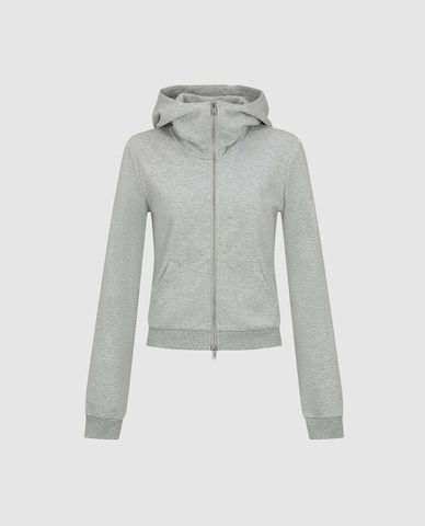 URBAN REVIVO - Áo khoác phối mũ nữ tay dài phom croptop 