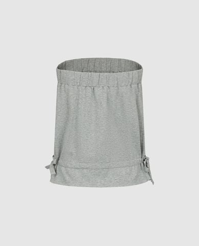  URBAN REVIVO - Áo kiểu nữ dáng ống phối dây rút 
