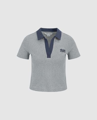  URBAN REVIVO - Áo polo nữ tay ngắn phom croptop 