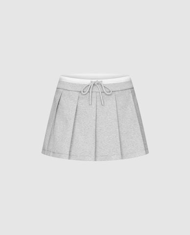  URBAN REVIVO - Quần short giả váy nữ xếp li trẻ trung 