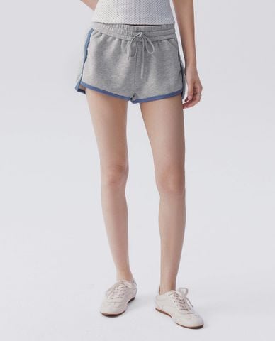  URBAN REVIVO - Quần short ngắn nữ thể thao phối viền 