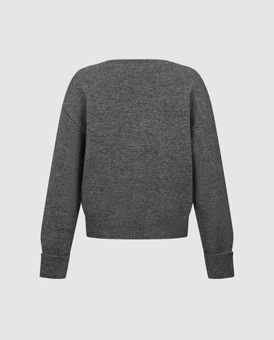  URBAN REVIVO - Áo dệt kim nữ cổ tròn tay dài phối layer 