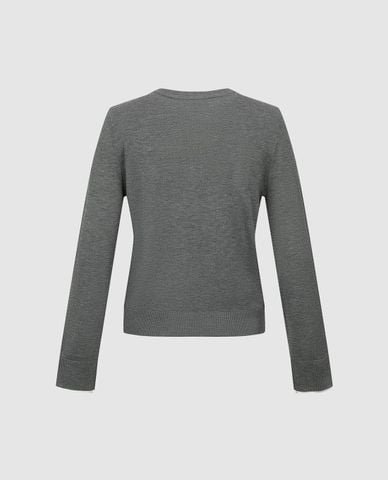  URBAN REVIVO - Áo dệt kim nữ cổ tròn tay dài 2 In 1 