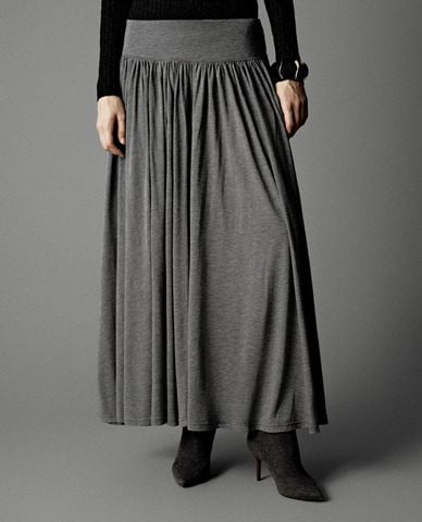  URBAN REVIVO - Chân váy chữ A midi xếp li 