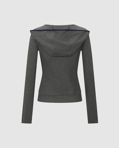  URBAN REVIVO - Áo kiểu nữ cổ V tay dài phối mũ 