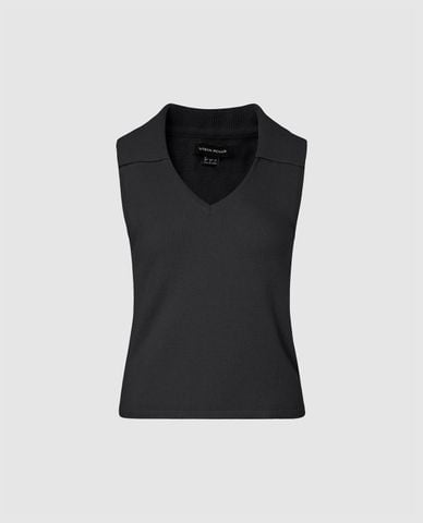  URBAN REVIVO - Áo dệt kim nữ sát nách cổ V 