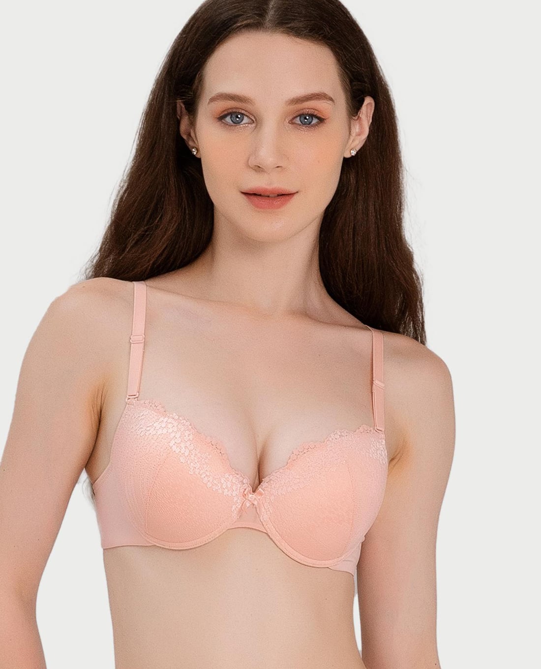 MISAKI - Áo ngực cup 3/4 ren đai trơn mút dày