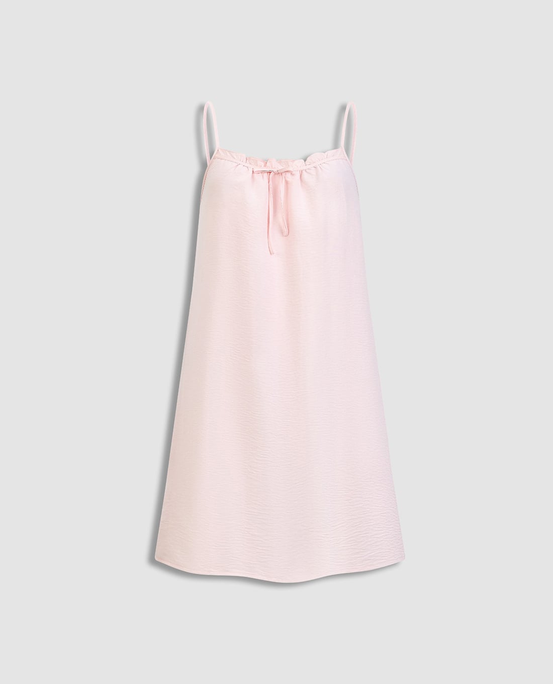 MISAKI - Đầm ngắn nữ mặc nhà hai dây cotton nhăn trơn