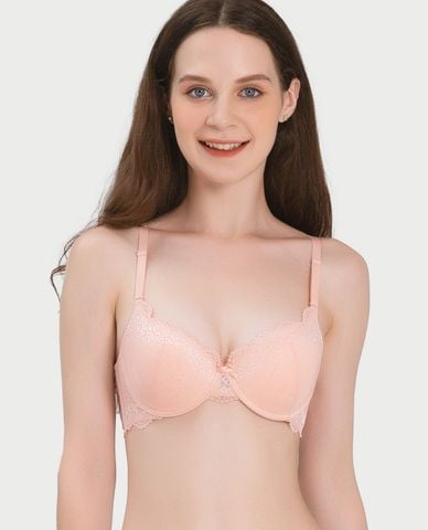  MISAKI - Áo ngực mút dày cúp ren phối dây lưng ren 