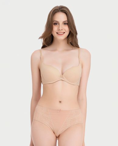  MISAKI - Quần lót nữ lưng cao microfiber phối ren 